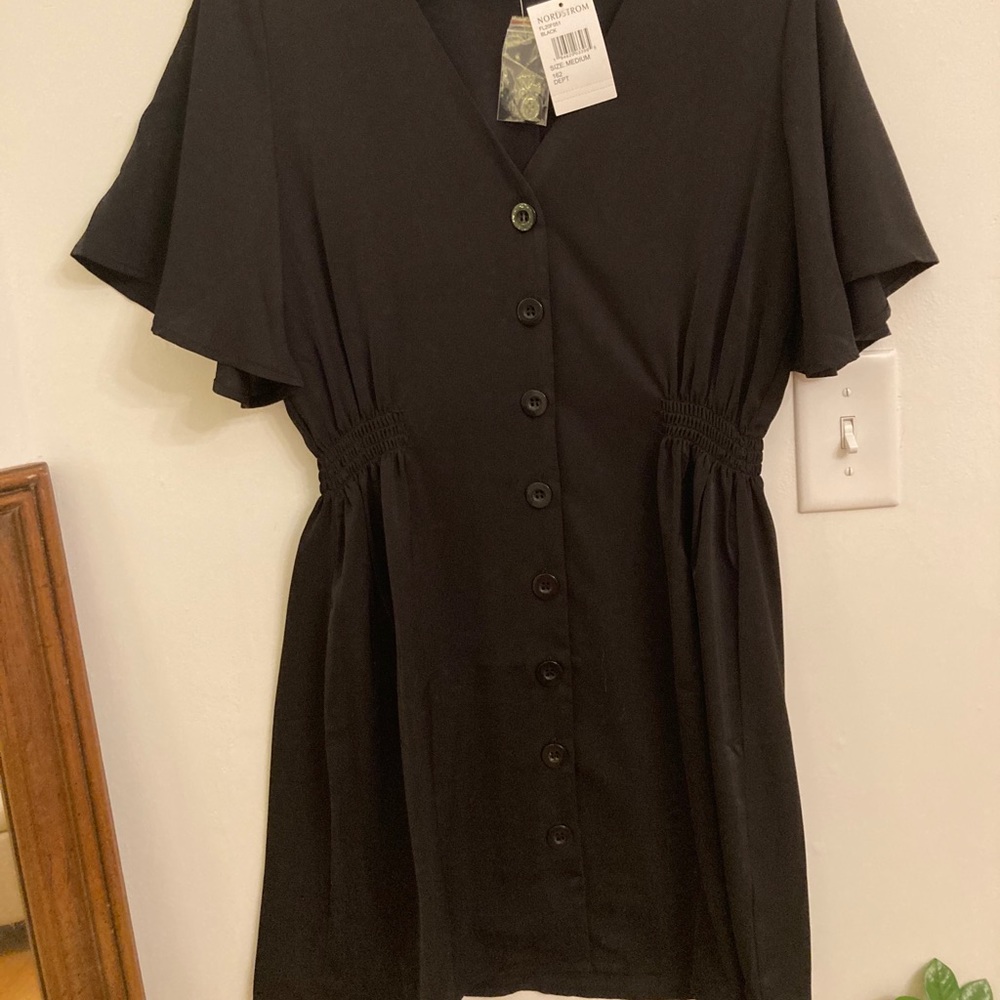 NWT Black Button Up Dress SZ M
